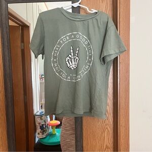 Eighty Eight Olive Peace Sign Kids Tee
